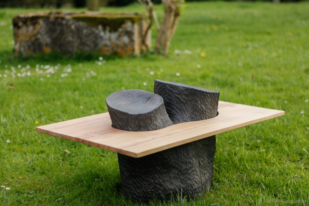 Table basse billot (frêne, alisier) 42 x 93 x 54 cm